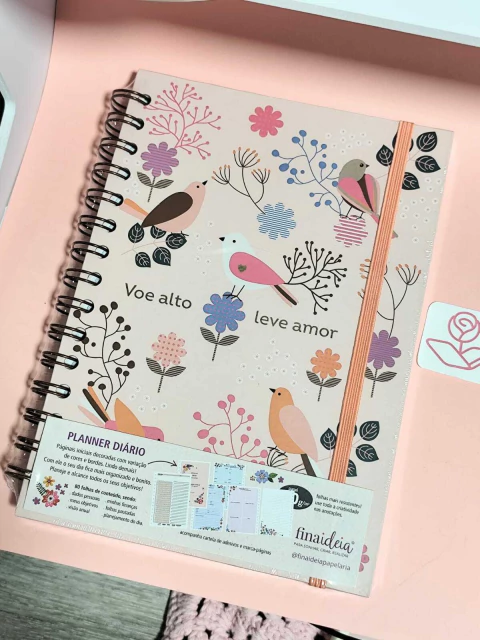 Planner Diário Fina Ideia Leve Amor 14,5×20,5cm 80 folhas capa dura