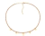 Colar choker cristais doce de leite com medalhas de zircônia