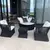 Conjunto de Chaise Orbit em Corda Náutica - 1 Chaise + 2 Poltronas + Mesa Centro - Tecido Duna Cru