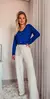 Blusa Botões Malha de Viscose - Azul Carbono na internet