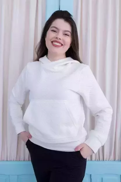 Blusão Canguru Matelassê - Off White
