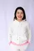 Blusão Moletom Felpado Ziper Capuz - Off White/Rosa - comprar online