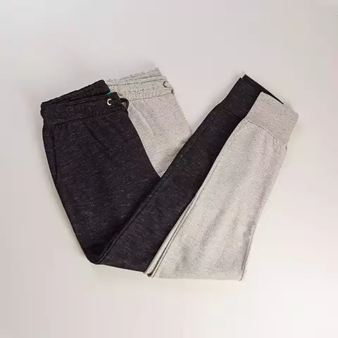 Calça Jogger Moletom Listrado - Bege/Preto - comprar online
