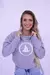 Cropped Moletom Felpado Aplicação Bordado Feminino - Cinza Mescla - comprar online
