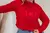 Cropped Moletom Felpado Aplicação Bordado Feminino - Vermelho - comprar online