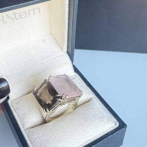 Anel H.Stern em Ouro Nobre 18k, Quartzo Fumê, Quartzo Rosé e Brilhantes