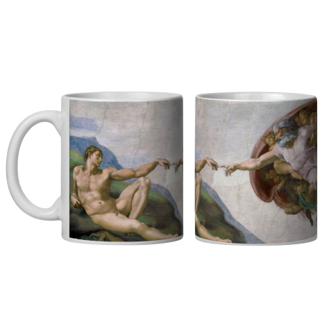 Caneca Michelangelo "A Criação de Adão"