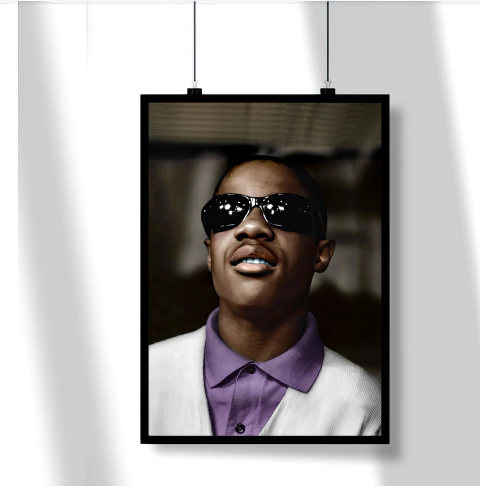 Poster Retrato "Jovem Stevie Wonder"