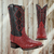 Bota Bulldog Avestruz Rojo