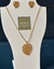 Conjunto Folha Banhado ouro 18 k