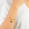 Pulseira Coração Laminado Aço Dourado