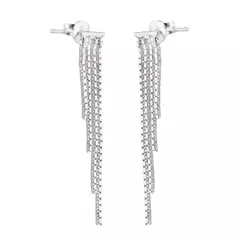 Brinco Corrente Cascata Prata 925 - comprar online