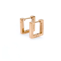 Brinco Argola Click Quadrado Aço Dourado - comprar online