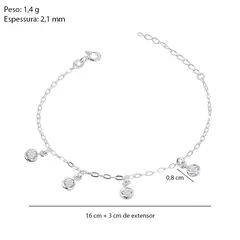 Pulseira Cristal Prata 925 - Luxor Semijoias e Prata 