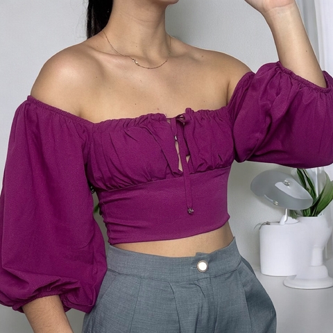 Blusa Feminina manga longa bufante boho