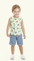 CONJUNTO MASCULINO INFANTIL COM REGATA E BERMUDA COTTON JEANS