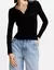 BLUSA TRICOT CANELADA BOTOES PRETA -SHOULDER - comprar online