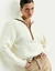 BLUSA TRICOT BICOLOR OFF WHITE- SHOULDER - comprar online