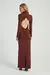 VESTIDO GOLA DUPLA DETALHE COSTA MARROM M- MY PLACE - comprar online
