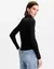 BLUSA TRICOT CANELADA BOTOES PRETA -SHOULDER - Aniq