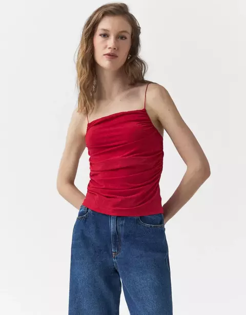 BLUSA MALHA ALCA FINA VERMELHA- SHOULDER