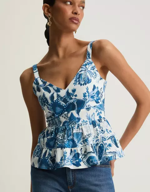 REGATA FLORAL INDIGO- SHOULDER