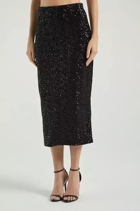 SAIA MIDI PAETE PRETO P- MY PLACE