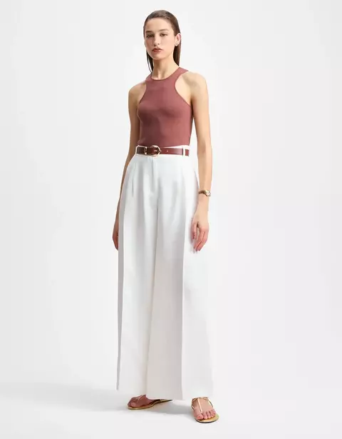 CALCA PANTALONA COM PREGAS OFF- SHOULDER
