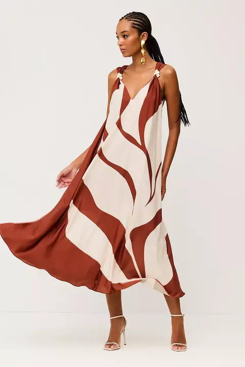 VESTIDO LONGO ESTAMPADO DECOTE CANOA G- CHARRY