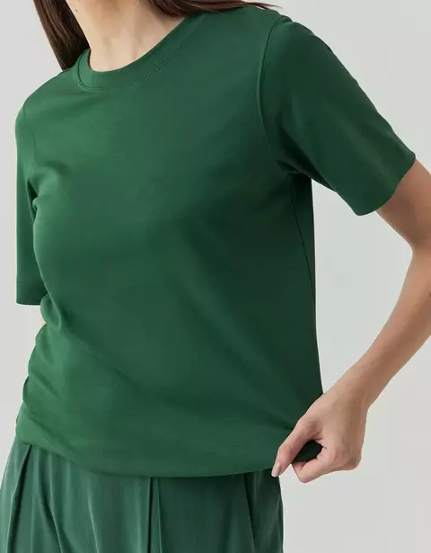 T-SHIRT ALGODAO PIMA VERDE INTE-SHOULDER