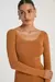 BLUSA TRICOT MG LONGA BASICA PECAN P- MY PLACE na internet