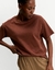 T-SHIRT BOXY RECORTES CAFE- SHOULDER na internet