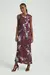 VESTIDO ARGOLA EST FLORA EST FLORAL P & B VINHO M- MY PLACE