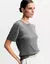 T-SHIRT TRICOT BASICO CINZA MESCLA- SHOULDER - comprar online