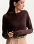 BLUSA TRICOT BASICO GOLA CARECA CAFE -SHOULDER