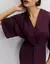 VESTIDO MIDI ACETINADO BETERABA- SHOULDER - Aniq