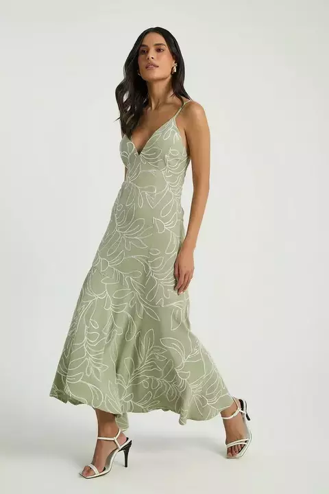 VESTIDO LONGO BORDADO ALCA ALECRIM M-MY PLACE