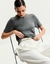 T-SHIRT TRICOT BASICO CINZA MESCLA- SHOULDER