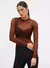 BLUSA TULE MARROM BEATEN BROWN- SOMMER PP