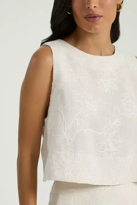 REGATA LINHO BORDADO MARFIM PP- MY PLACE