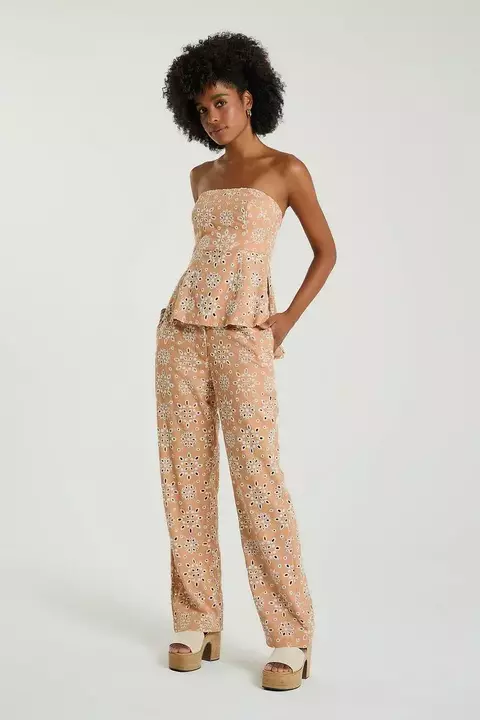 TOP TQC LAISE BICOLOR SANDALO/MARFIM M-MY PLACE