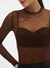 BLUSA TULE P MARROM BEATEN BROWN GOLINHA - SOMMER