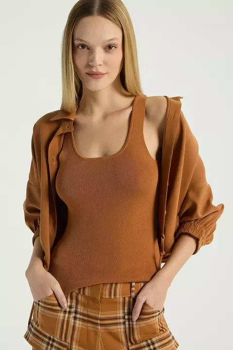 REGATA TRICOT BASICA CARAMELO G- MY PLACE