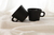 Tazas black mate vidrio set x4