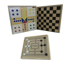 Dama trilha e ludo caixa de madeira - comprar online