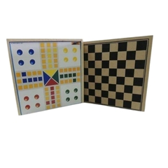 Dama e ludo com gaveta em madeira peças plásticas - comprar online