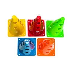 Cone de PVC 23 cm c/ barreira funcional - Pangué Materiais Esportivos