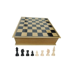 Xadrez oficial peça em madeira caixa envernizada rei 8,5cm - comprar online