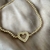 PULSERA DE PLATA CORAZON BAÑADA EN ORO