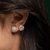 Brinco Feminino De Esfera Cravejado Com Zircônias Banhado A Ródio - comprar online